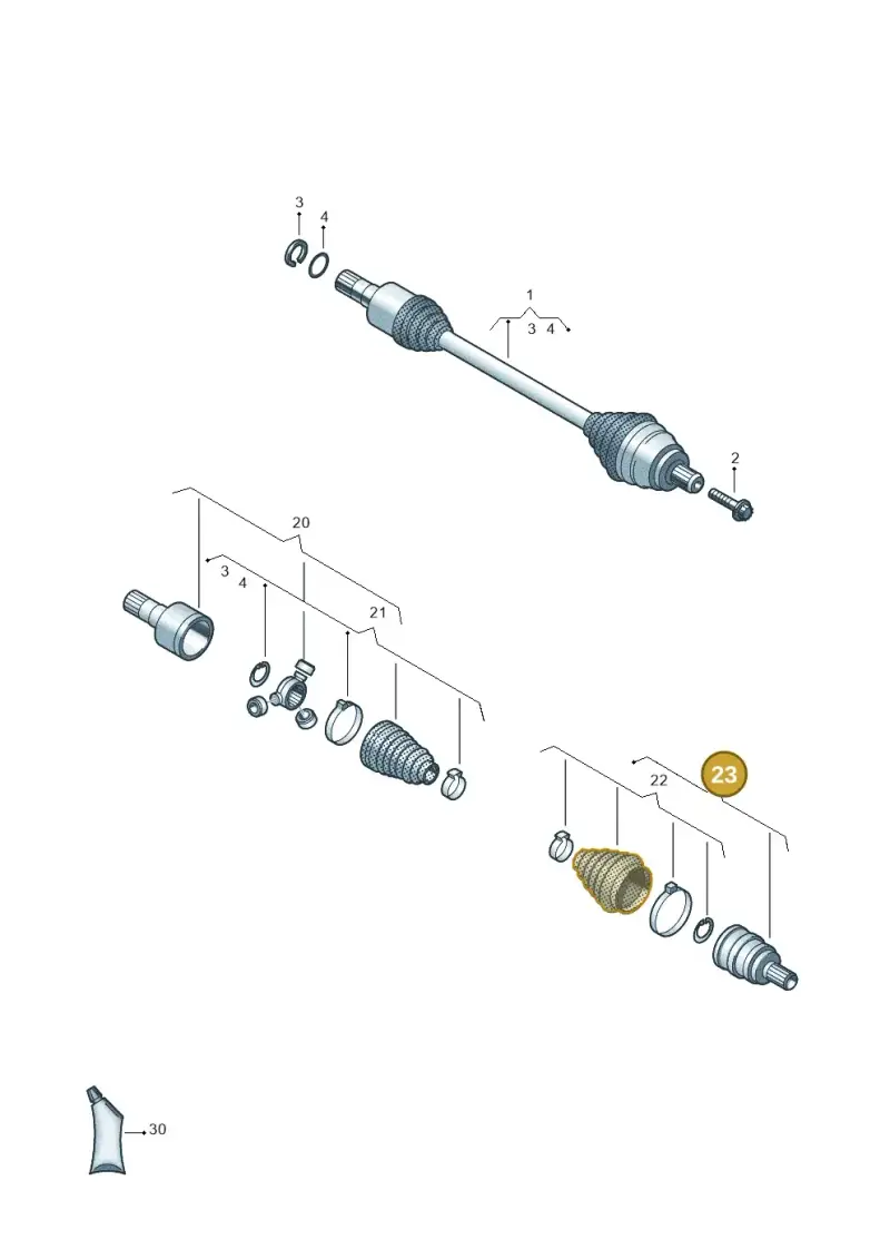 5Q0498099D — Volkswagen Golf 2.0 BlueMotion (2019-2024) diagram 827407210, position 23