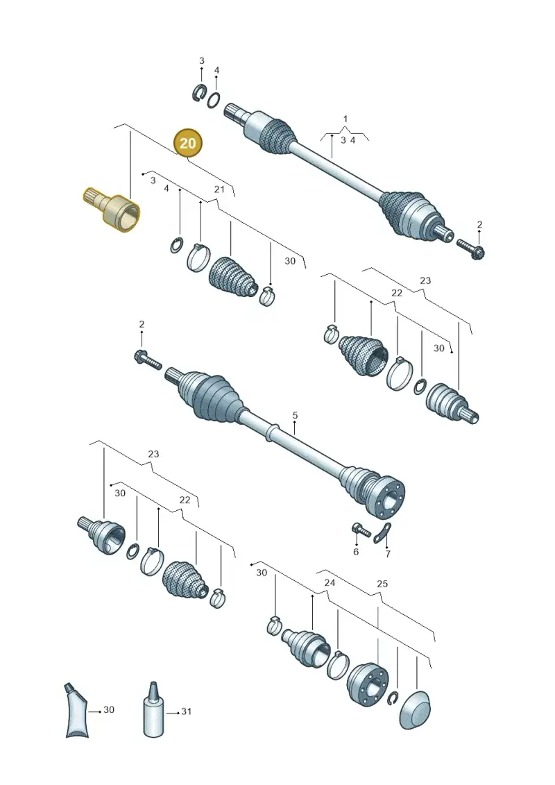 5Q0498103A — Volkswagen T-Roc BlueMotion (2017-2024) diagram 813407800, position 20