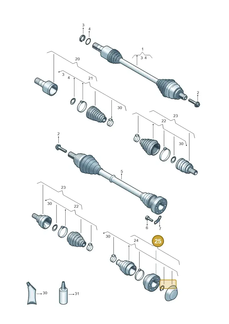 5Q0498103LX — Volkswagen Jetta 1.4 (2017-2024) diagram 813407800, position 25