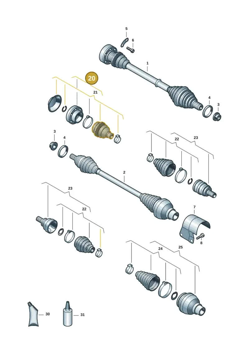 5Q0498103P — Volkswagen Taigo (2021-2024) diagram 2f0407460, position 20