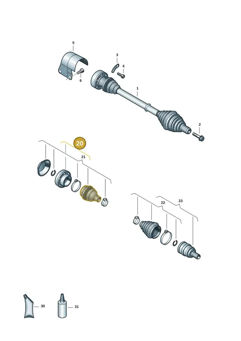 5Q0498103P — Volkswagen Tiguan 2.0 4Motion (2016-2024) diagram 5h0407038, position 20