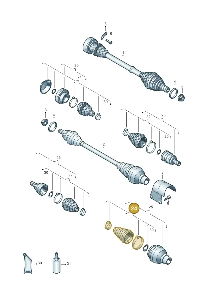 5Q0498202 — Volkswagen T-Cross 1,0 (2018-2024) diagram 837407082, position 24