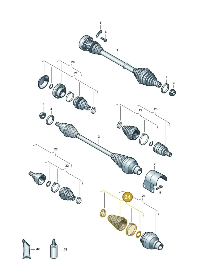 5Q0498202A — Volkswagen Taigo (2021-2024) diagram 2f0407460, position 24