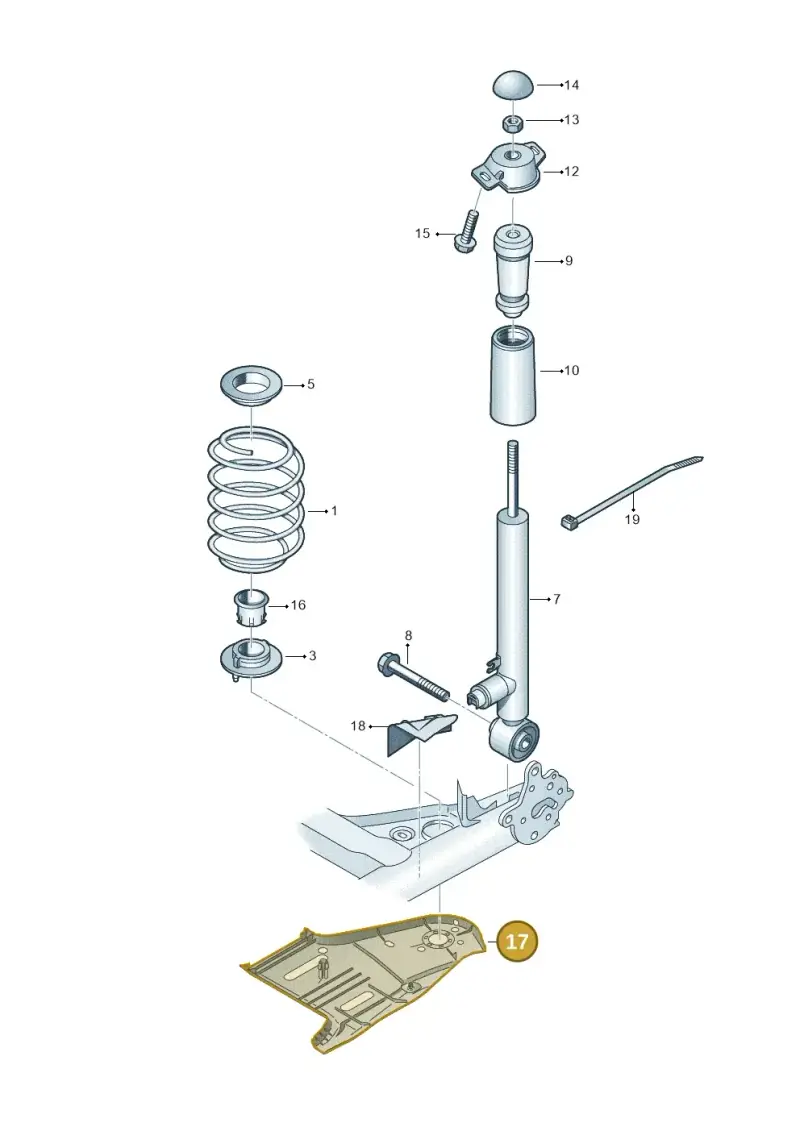 5Q0501559G — Volkswagen Golf 2.0 (2016-2020) diagram 746511100, position 17