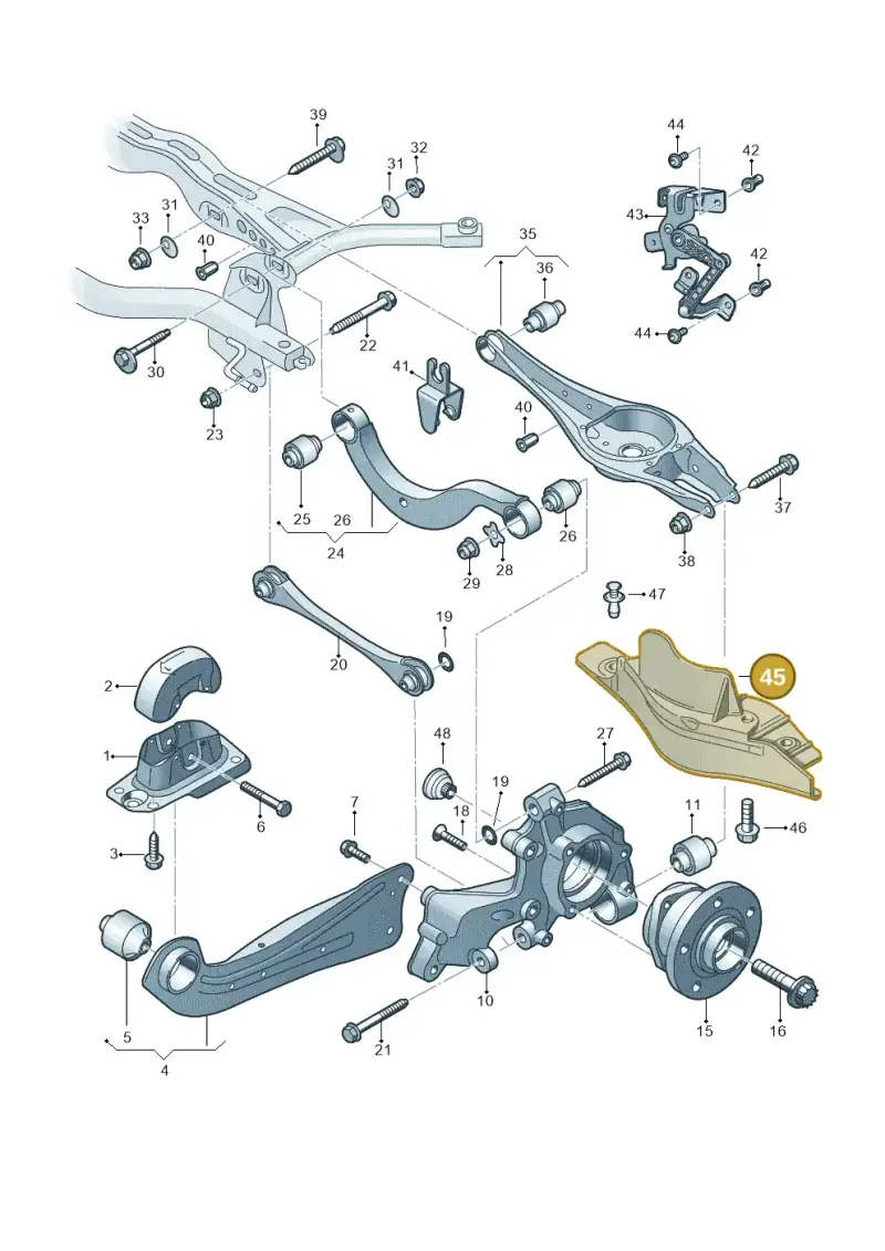 5Q0501733A — Volkswagen Tiguan 2.0 4Motion (2017-2024) diagram 833505015, position 45