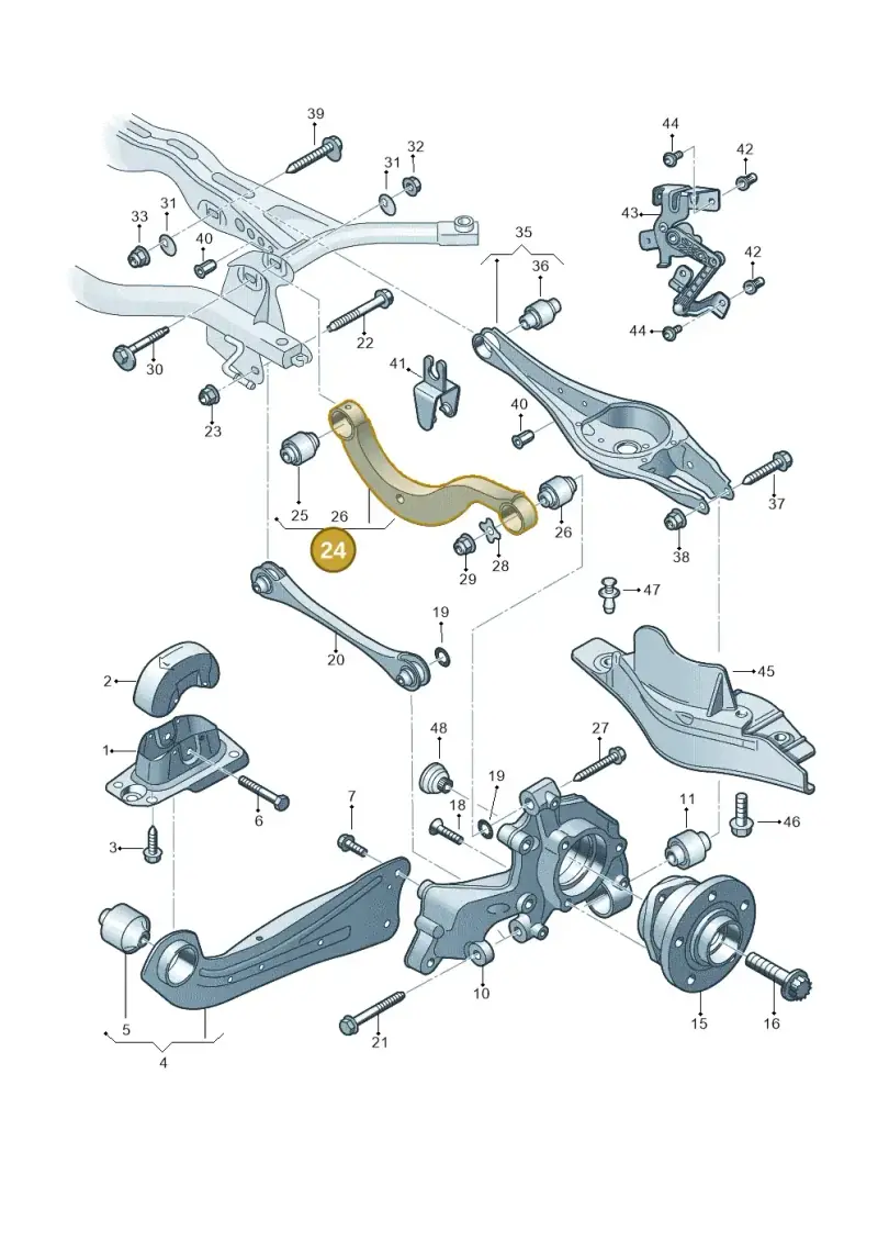 5Q0505323C — Volkswagen Tiguan 2.0 4Motion (2017-2024) diagram 833505015, position 24