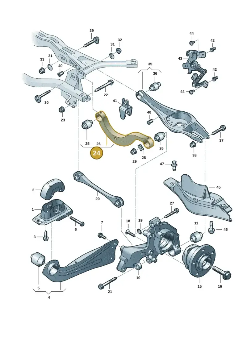 5Q0505323D — Volkswagen Tiguan 2.0 (2023-) diagram 3j0505100, position 24