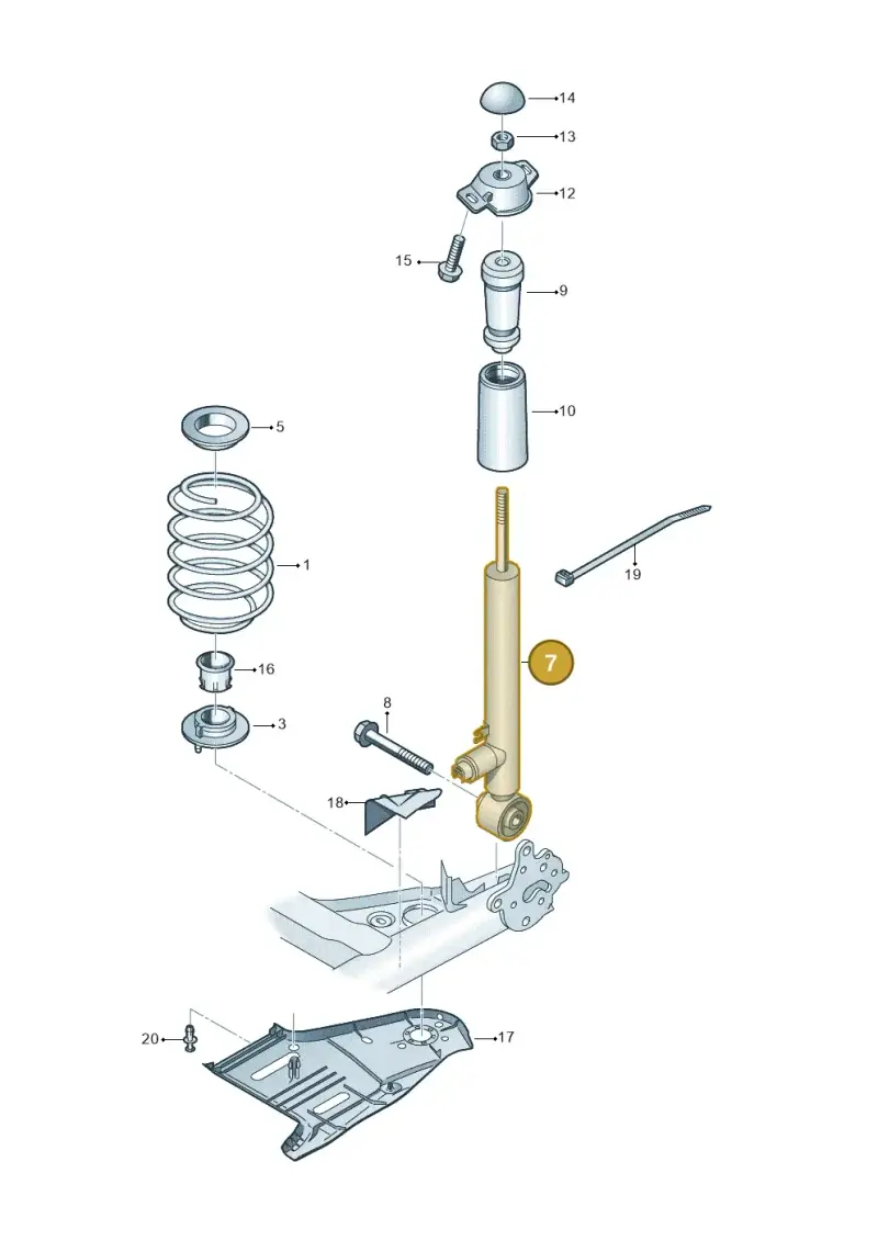 5Q0513049CQ — Volkswagen Golf 2.0 (2016-2020) diagram 746511000, position 7