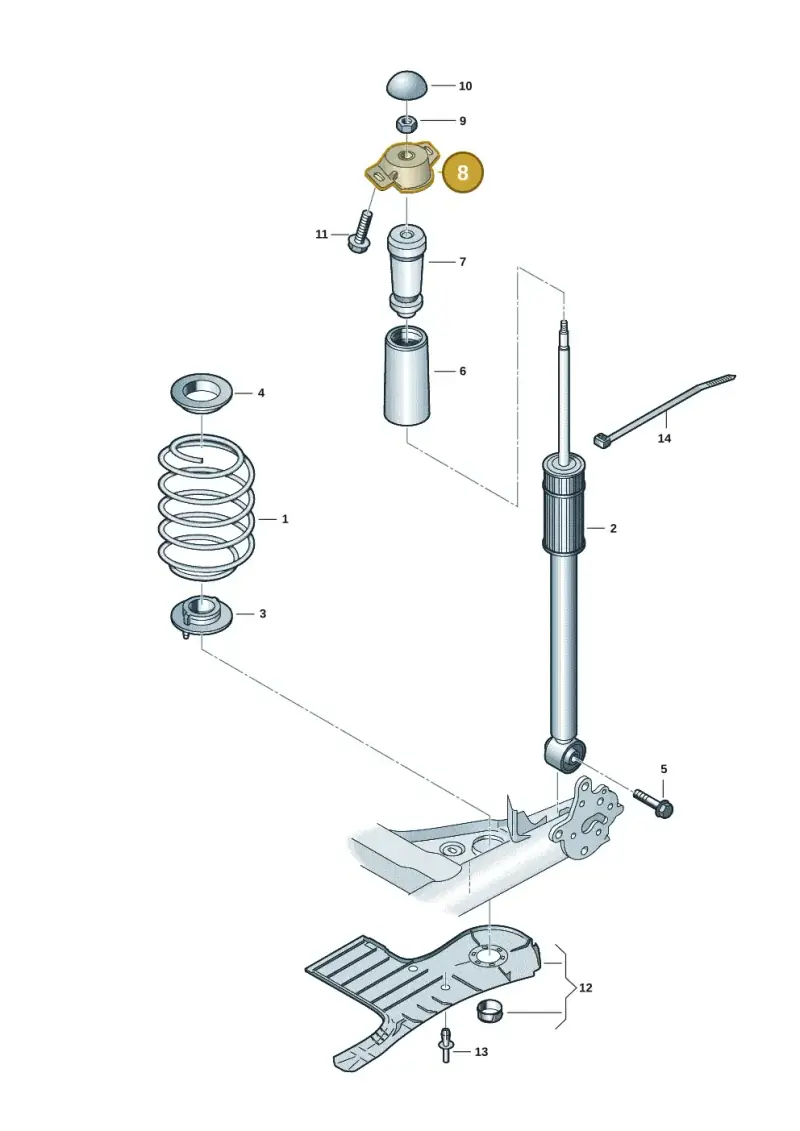 5Q0513353H — Volkswagen Taigo (2021-2024) diagram 2f0511000, position 8