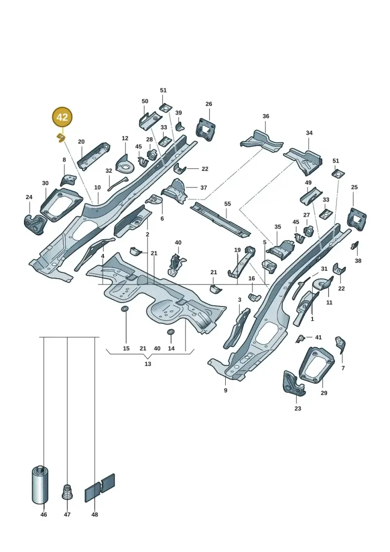 5Q0611794D — Volkswagen Golf 2.0 BlueMotion (2019-2024) diagram 5h0803010, position 42