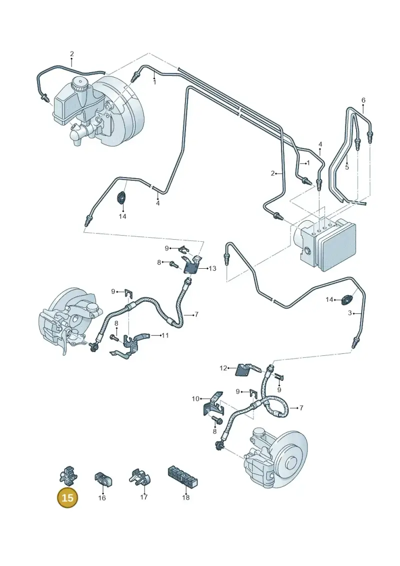 5Q0611797E — Volkswagen T-Roc convertible 1.5 (2019-2024) diagram 793611220, position 15