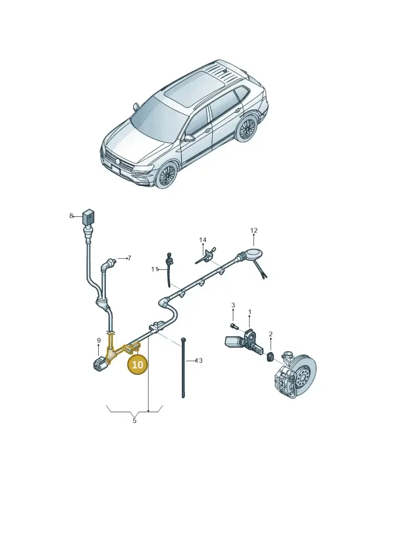 5Q0616819 — Volkswagen Tiguan 2.0 4Motion (2017-2024) diagram 833927010, position 10