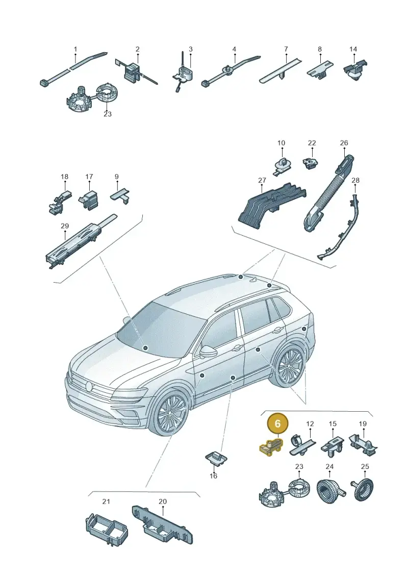 5Q0616819 — Volkswagen Tiguan 2.0 4Motion (2017-2024) diagram 884971830, position 6