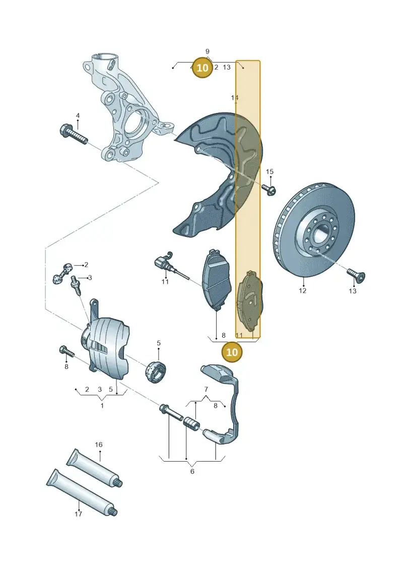 5Q0698151AH — Volkswagen Golf 2.0 (2016-2020) diagram 827615000, position 10