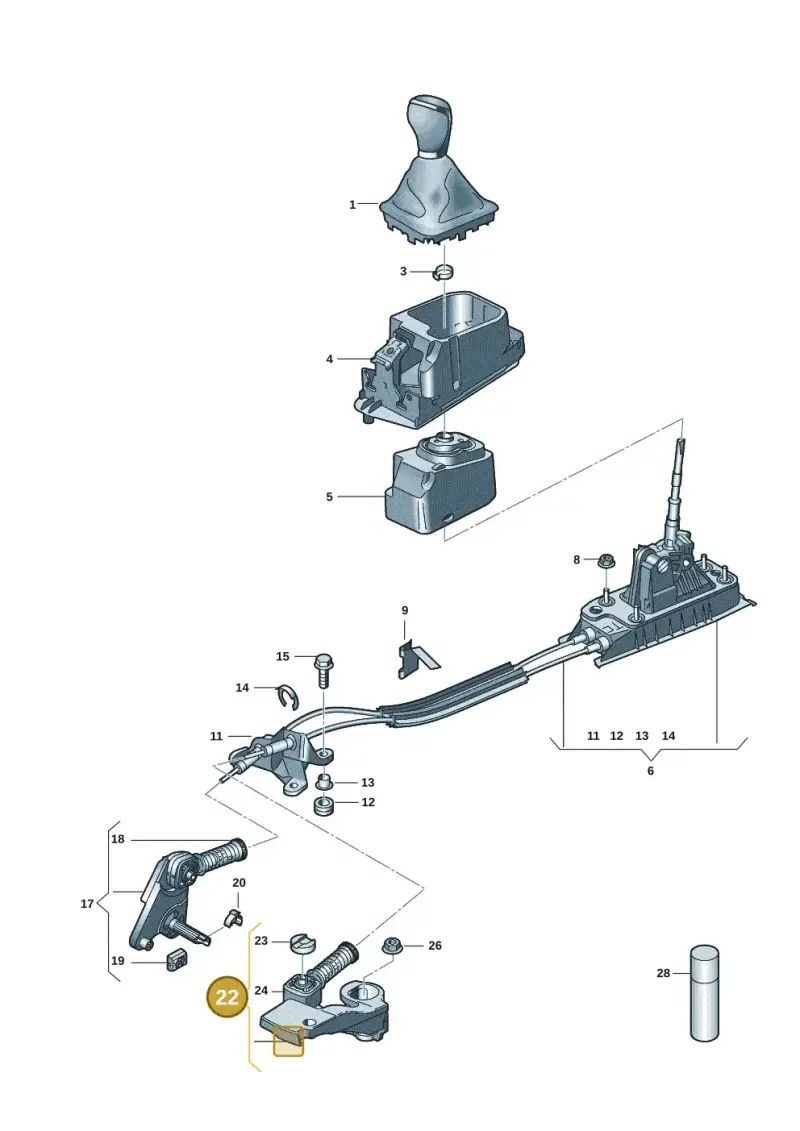 5Q0711046P — Volkswagen Taigo (2021-2024) diagram 2f0711300, position 22