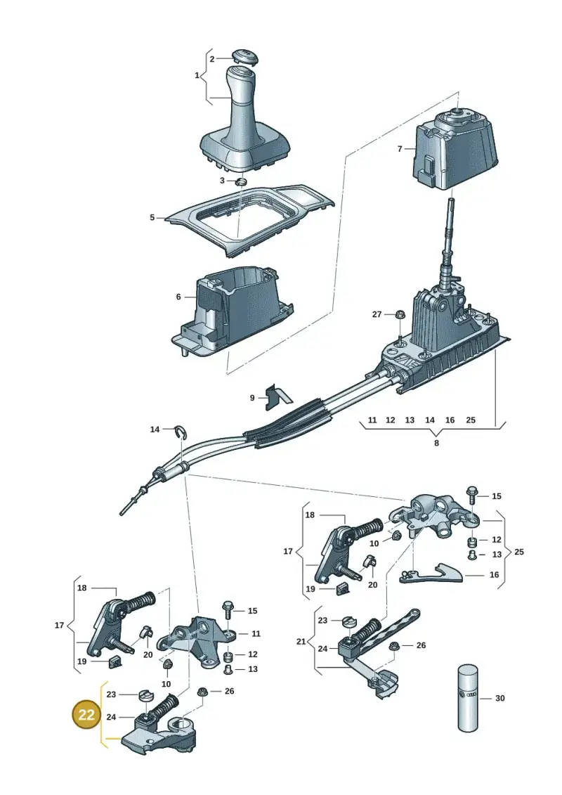 5Q0711046T — Volkswagen T-Roc convertible 1.5 (2019-2024) diagram 2gk711301, position 22