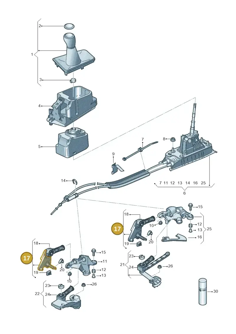 5Q0711202 — Volkswagen Golf 2.0 BlueMotion (2019-2024) diagram 5h0711030, position 17