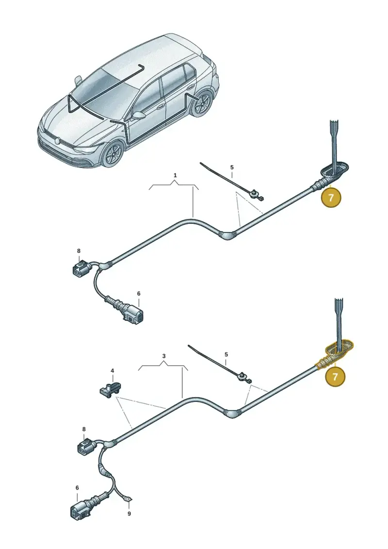 5Q0711487F — Volkswagen Golf 2.0 BlueMotion (2019-2024) diagram 5h0927002, position 7