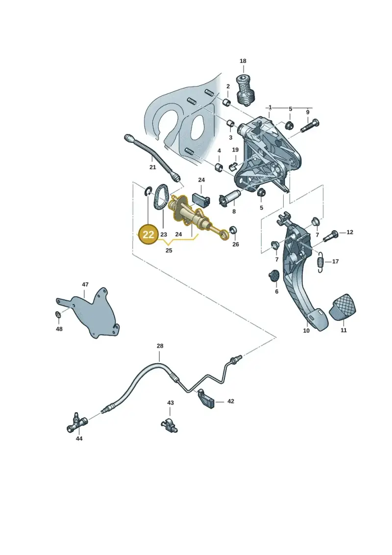 5Q0721095 — Volkswagen Caddy Maxi Kombi (2020-2024) diagram 2ka721250, position 22