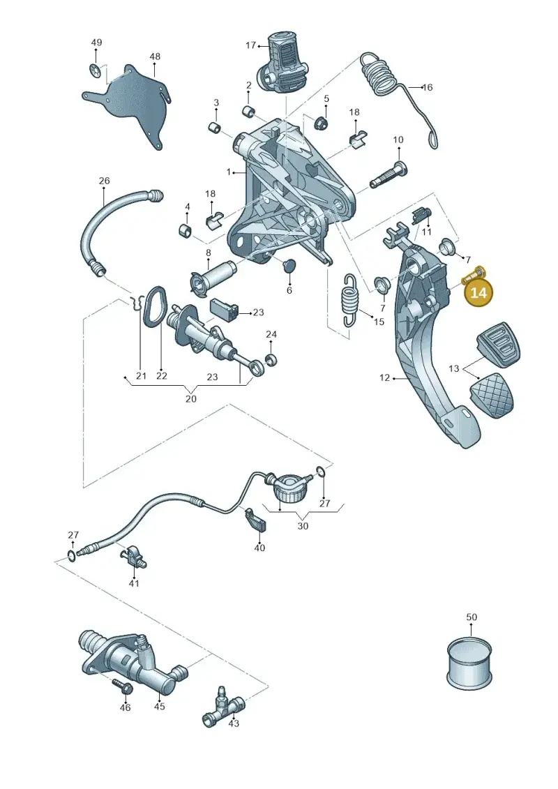5Q0721152A — Volkswagen T-Roc convertible 1.5 (2019-2024) diagram 813721250, position 14