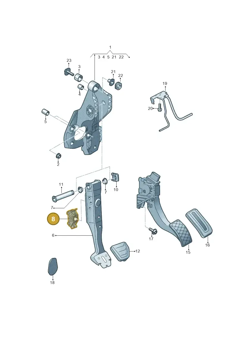 5Q0721165E — Volkswagen Tiguan 2.0 4Motion (2016-2024) diagram 884721700, position 8