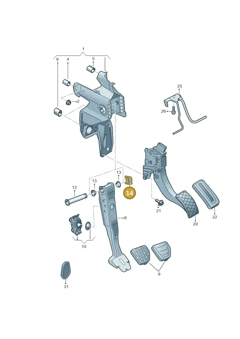 5Q0721170A — Volkswagen T-Roc convertible 1.5 (2019-2024) diagram 828721600, position 14