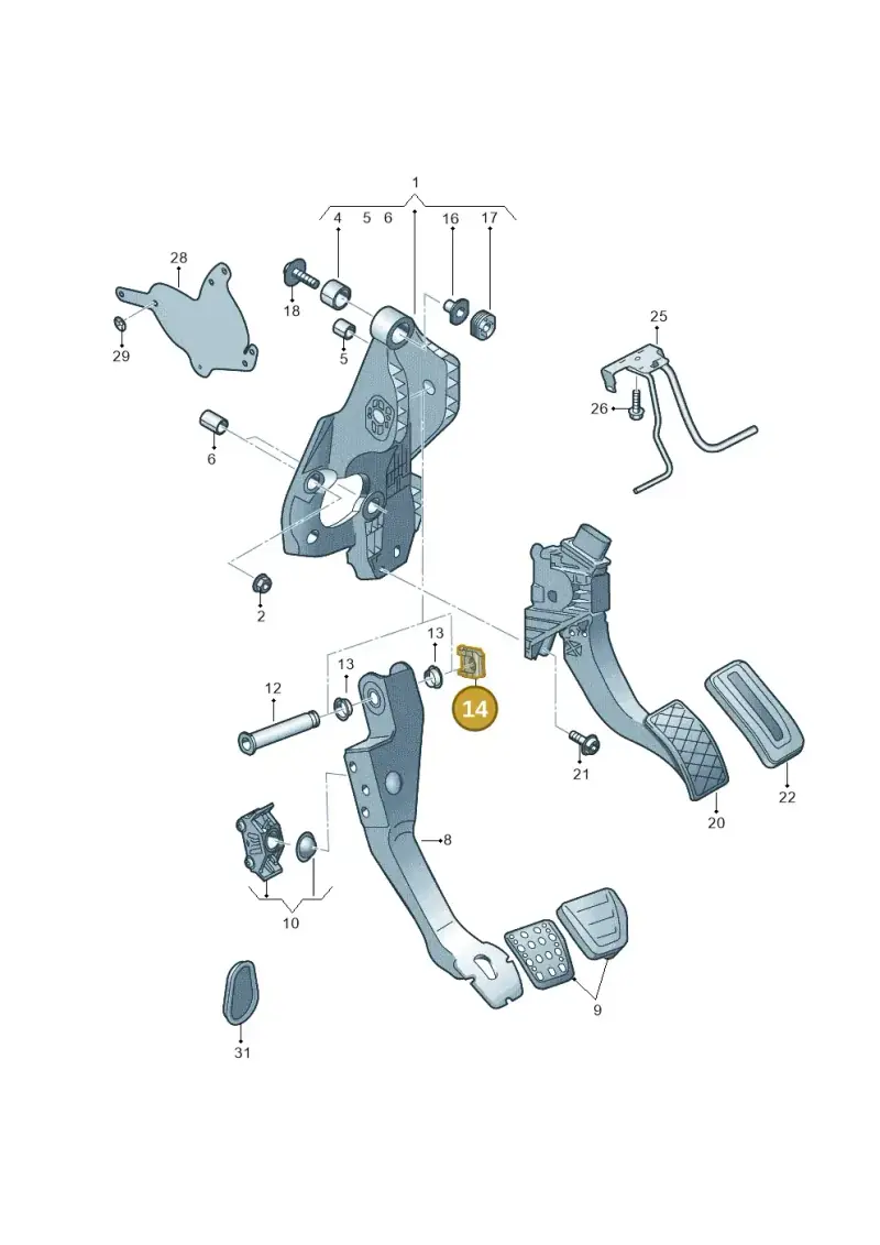 5Q0721170A — Volkswagen T-Roc convertible 1.5 (2019-2024) diagram 828721700, position 14