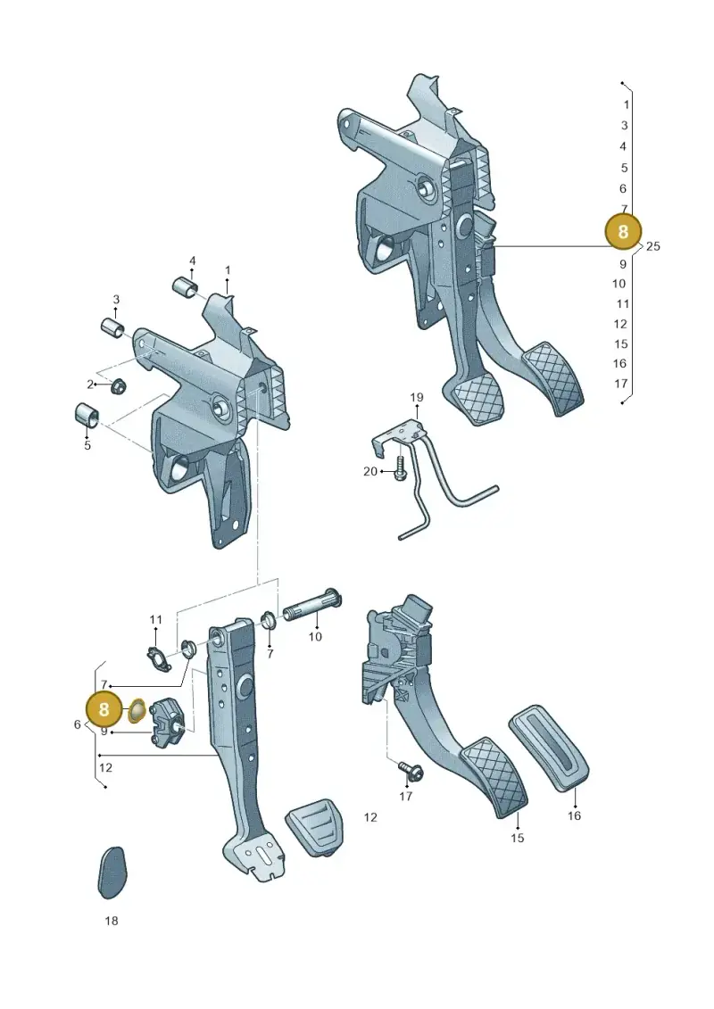 5Q0721179 — Volkswagen Touran 2,0 BlueMotion (2015-2024) diagram 793721610, position 8