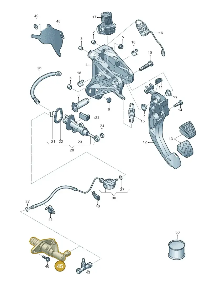5Q0721261M — Volkswagen T-Roc convertible 1.5 (2019-2024) diagram 813721250, position 45