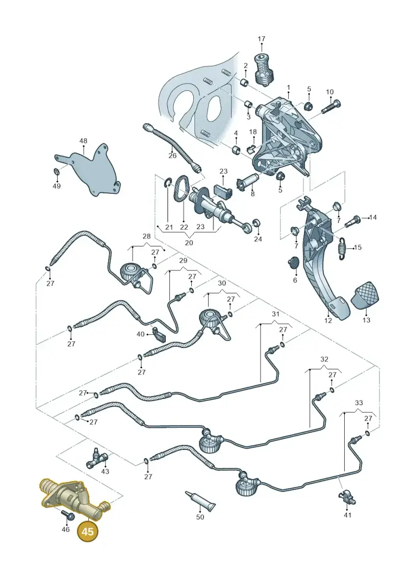 5Q0721261M — Volkswagen Arteon (2017-2023) diagram 828721250, position 45