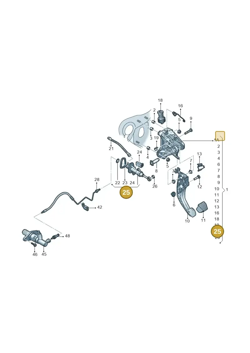 5Q0721388E — Volkswagen Golf 1.4 (2013-2020) diagram 769721025, position 25