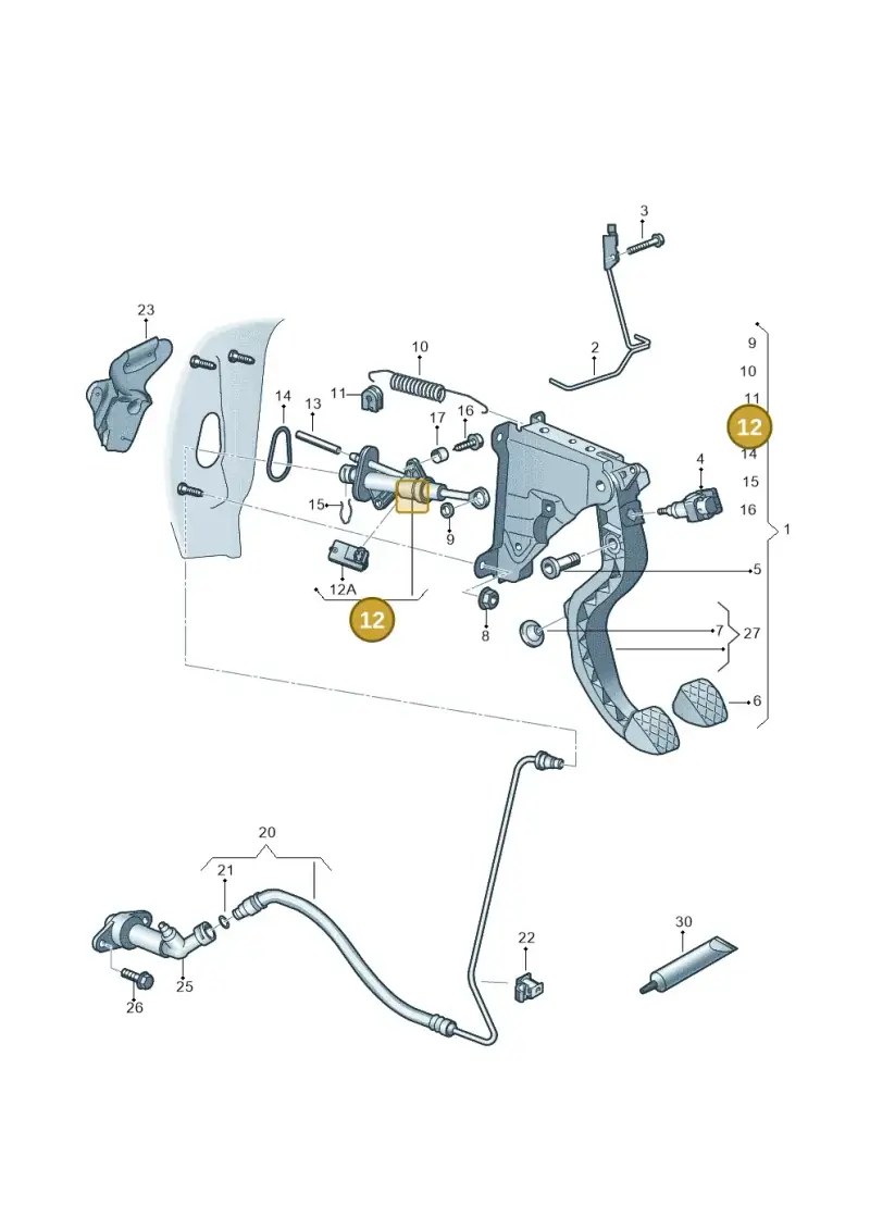 5Q0721388F — Volkswagen Up! 1.0 BlueMotion (2016-2023) diagram 723721250, position 12