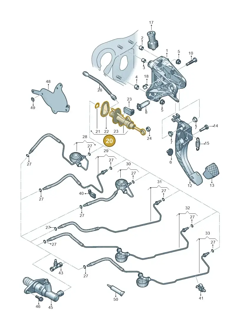 5Q0721388G — Volkswagen Arteon (2017-2023) diagram 828721250, position 20