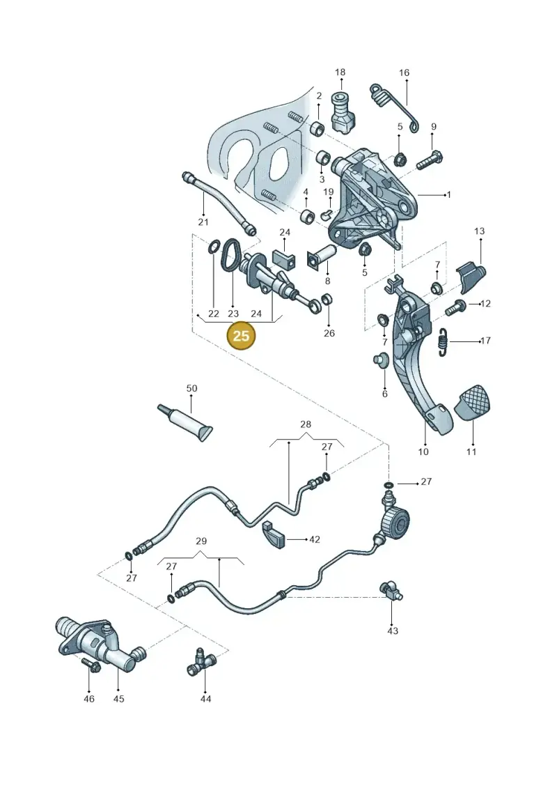 5Q0721388H — Volkswagen Golf 1.6 (2015-2019) diagram 867721025, position 25
