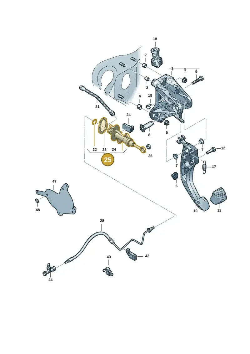 5Q0721388J — Volkswagen Caddy Maxi Kombi (2020-2024) diagram 2ka721250, position 25
