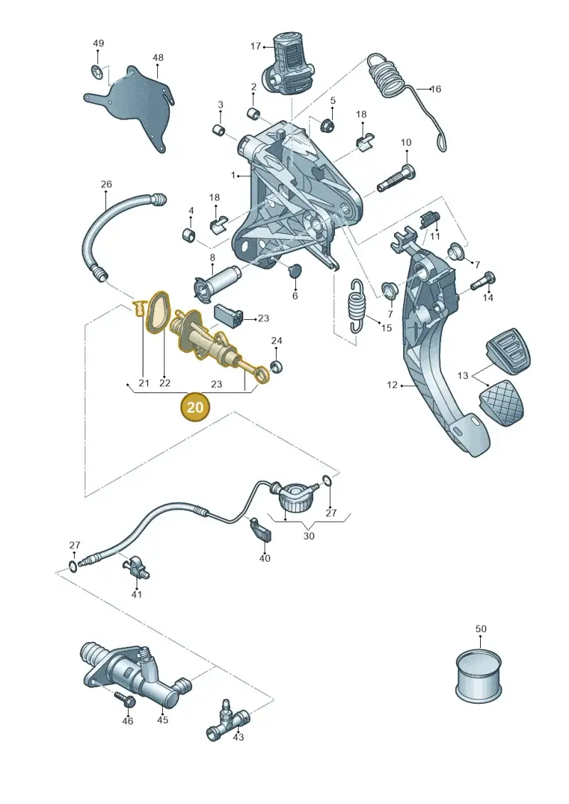 5Q0721388J — Volkswagen T-Roc convertible 1.5 (2019-2024) diagram 813721250, position 20