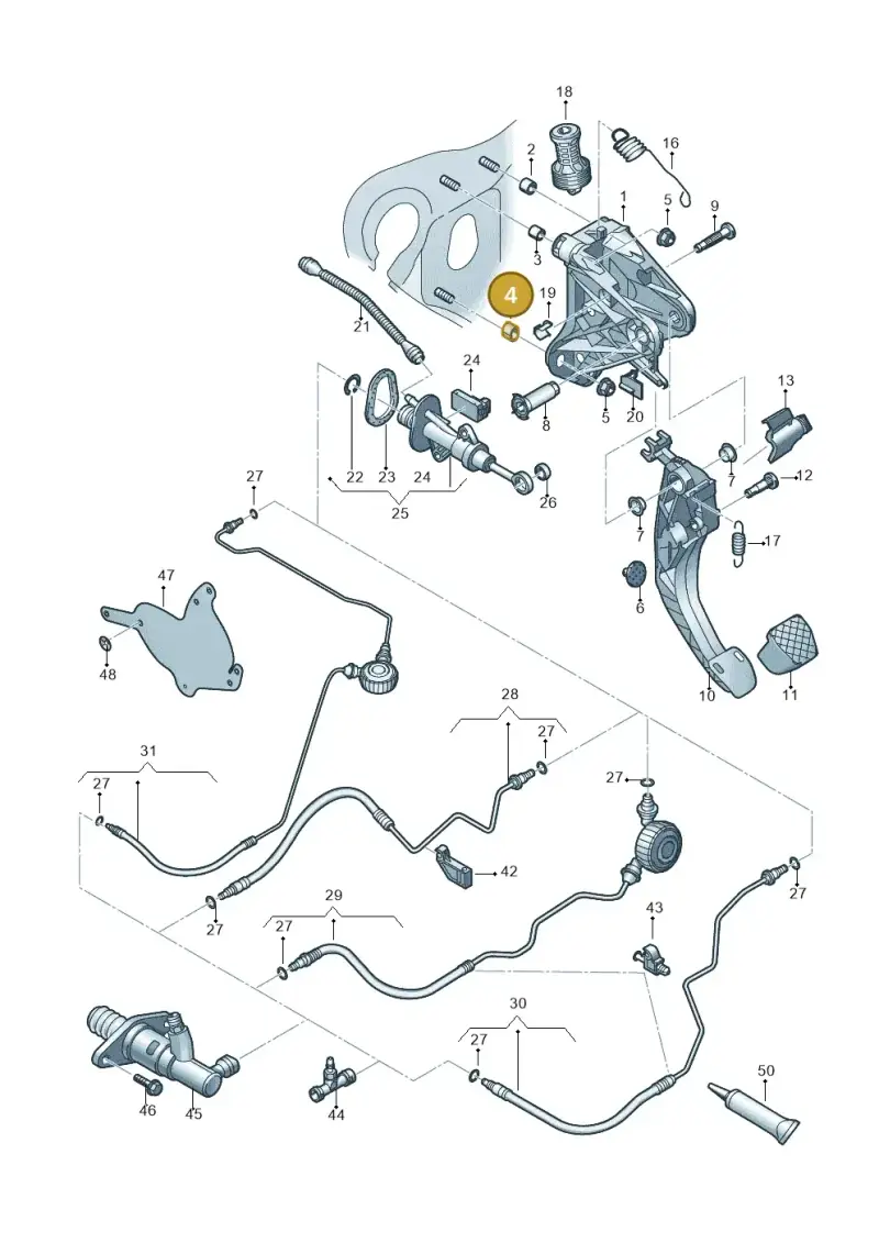 5Q0721389A — Volkswagen Golf 2.0 BlueMotion (2019-2024) diagram 746721250, position 4