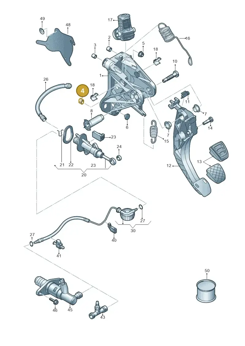 5Q0721389A — Volkswagen T-Roc convertible 1.5 (2019-2024) diagram 813721250, position 4