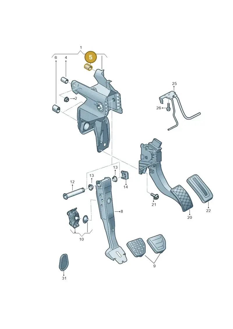5Q0721389A — Volkswagen T-Roc convertible 1.5 (2019-2024) diagram 828721600, position 5