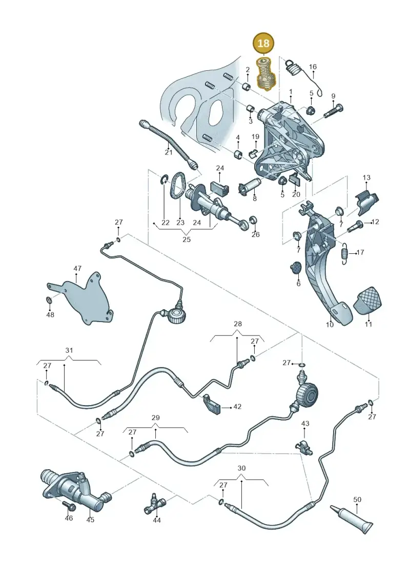 5Q0721403D — Volkswagen Golf 2.0 BlueMotion (2019-2024) diagram 746721250, position 18
