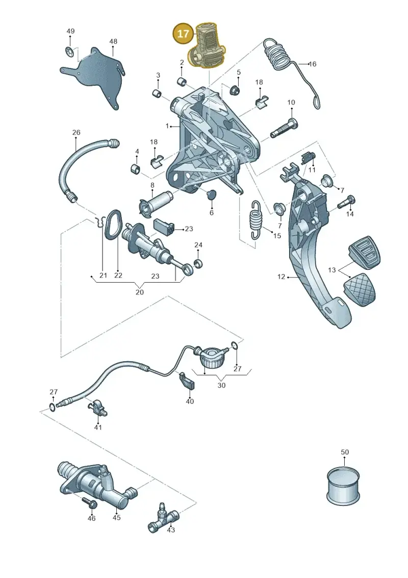 5Q0721403D — Volkswagen T-Roc convertible 1.5 (2019-2024) diagram 813721250, position 17
