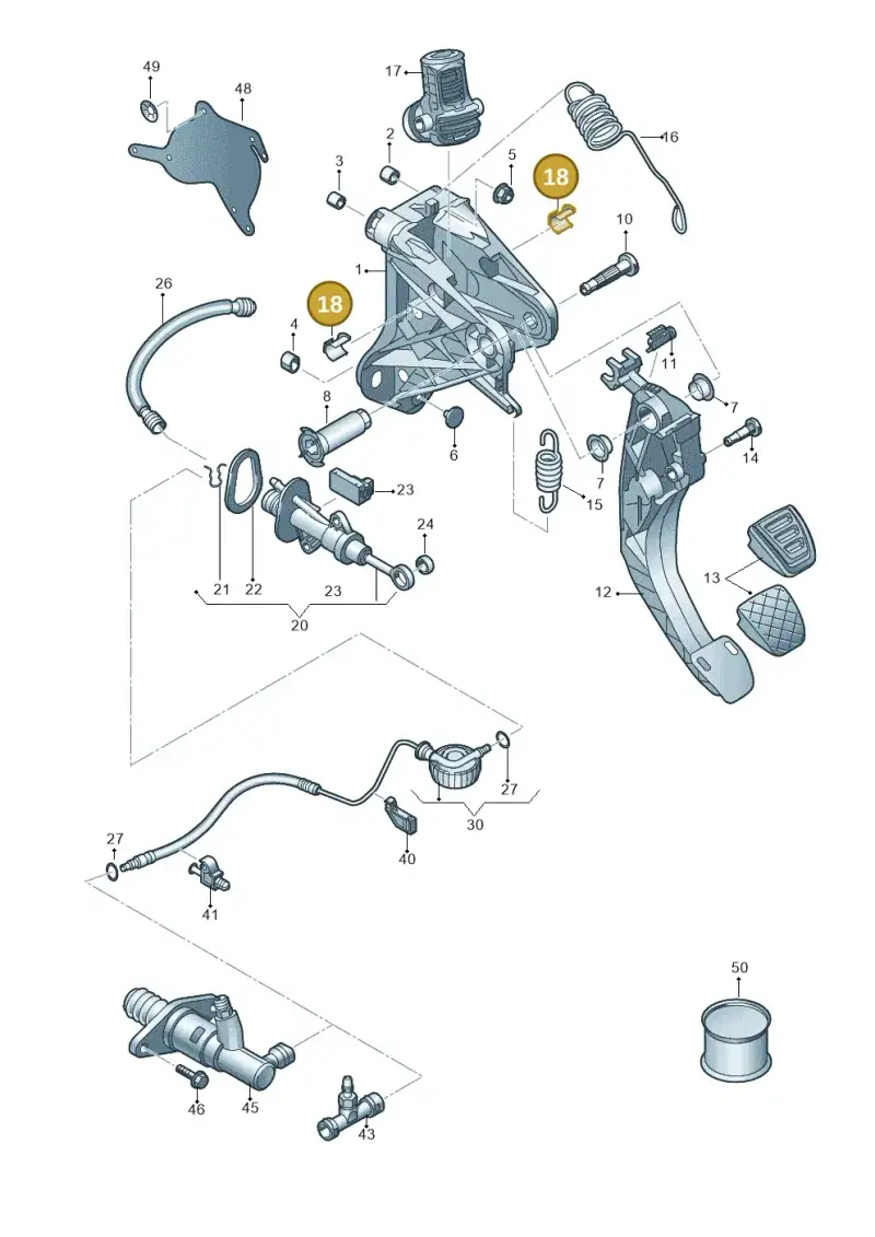 5Q0721469 — Volkswagen T-Roc convertible 1.5 (2019-2024) diagram 813721250, position 18