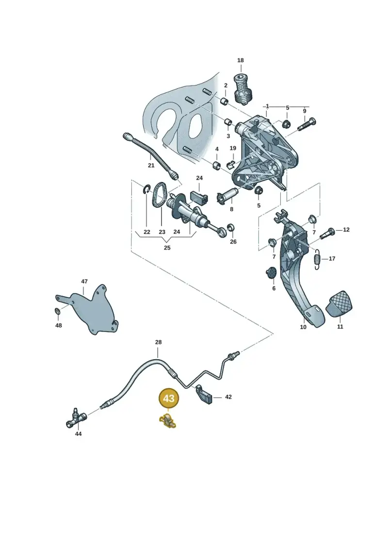 5Q0721491E — Volkswagen Caddy Maxi Kombi (2020-2024) diagram 2ka721250, position 43