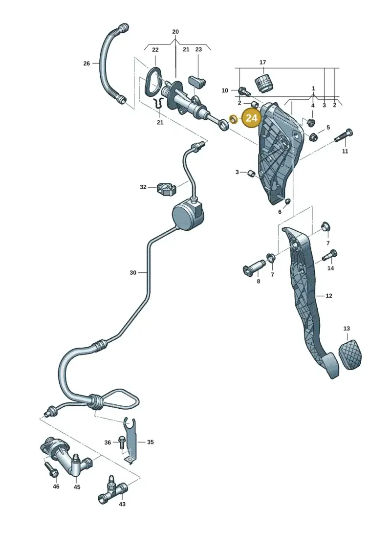 5Q0721543 — Volkswagen Transport. multivan (2019-2024) diagram 7em721250, position 24