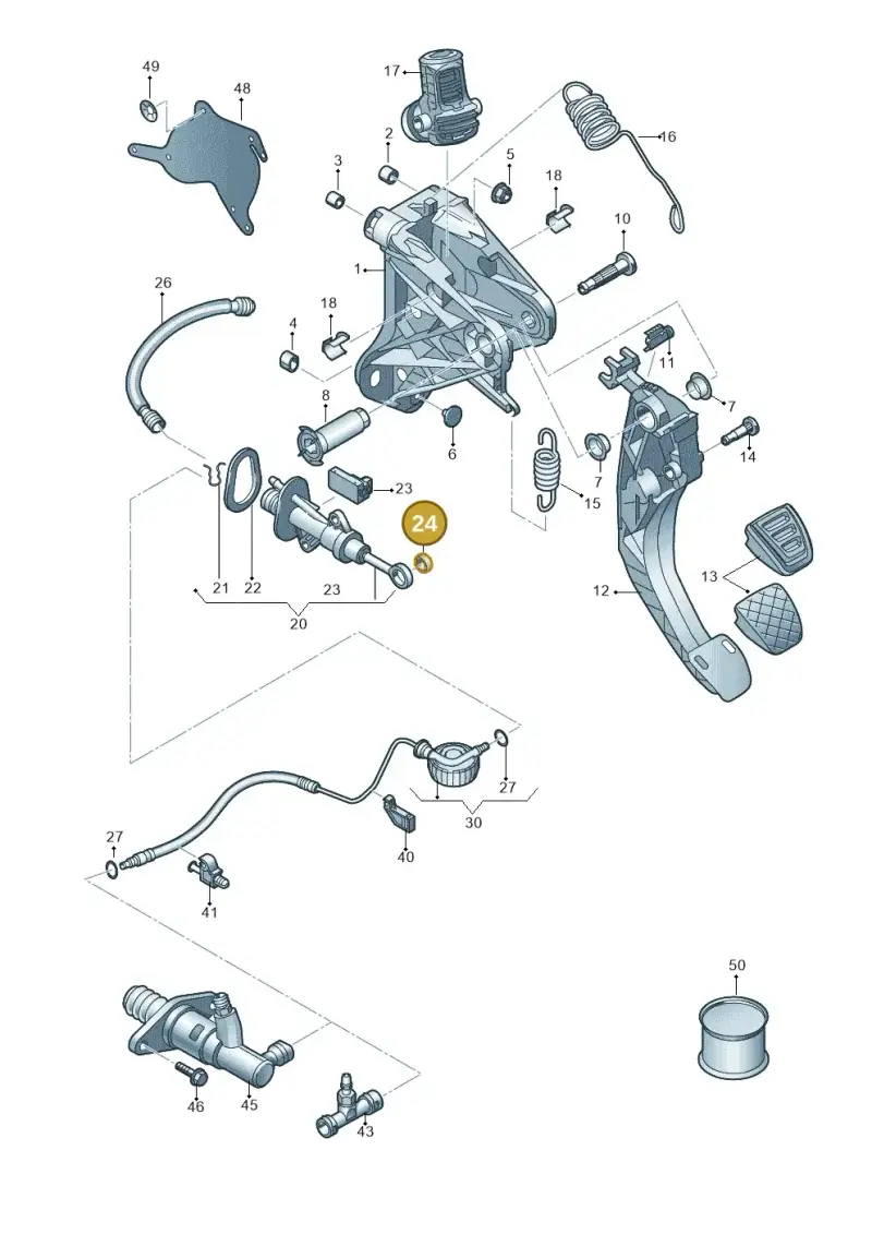 5Q0721543 — Volkswagen T-Roc convertible 1.5 (2019-2024) diagram 813721250, position 24