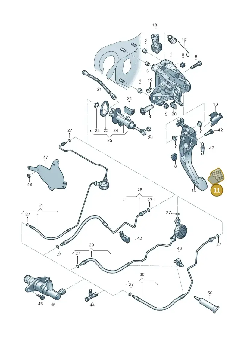 5Q0721601A — Volkswagen Golf 2.0 BlueMotion (2019-2024) diagram 746721250, position 11