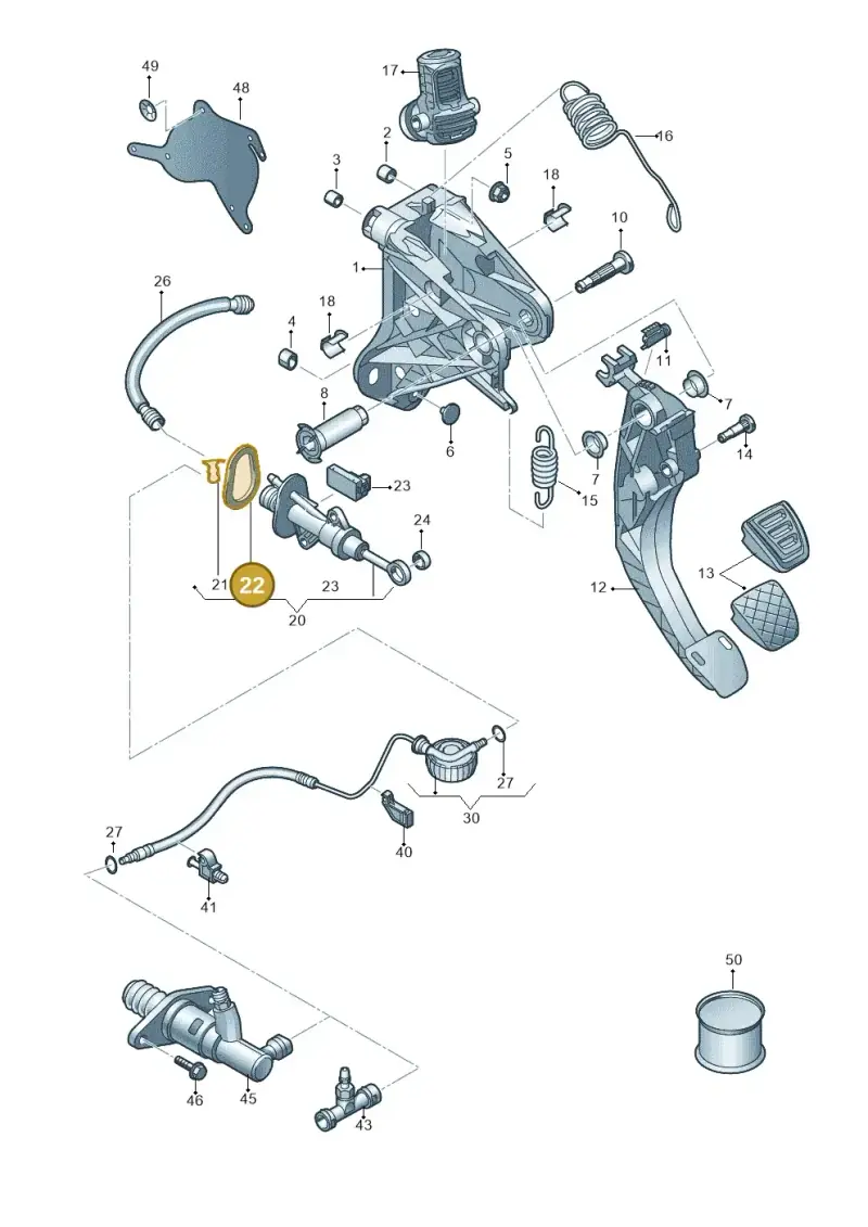5Q0721741 — Volkswagen T-Roc convertible 1.5 (2019-2024) diagram 813721250, position 22