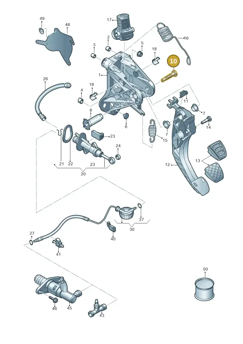 5Q0721845B — Volkswagen T-Roc convertible 1.5 (2019-2024) diagram 813721250, position 10