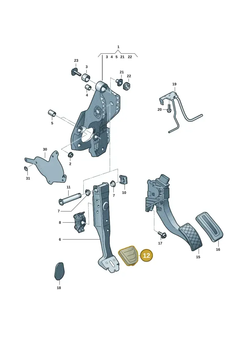 5Q0723131A — Volkswagen Golf 2.0 BlueMotion (2019-2024) diagram 5h0721700, position 12