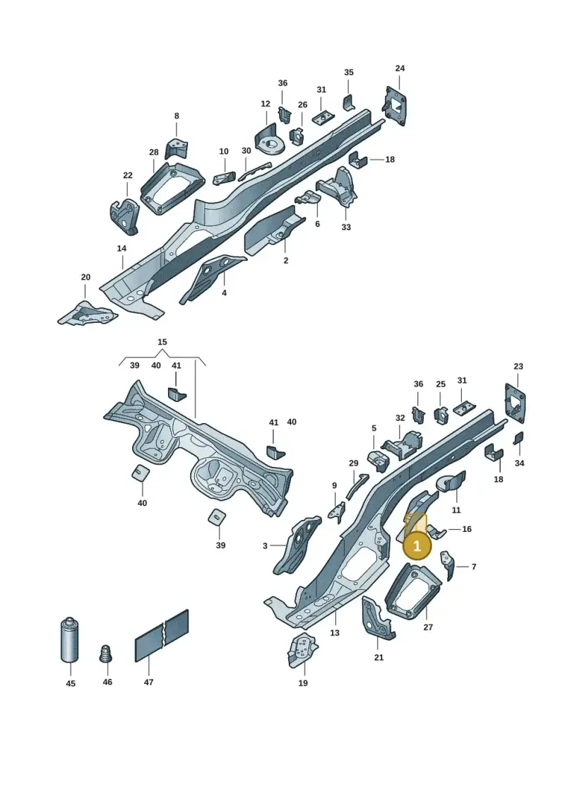 5Q0801771 — Volkswagen T-Roc convertible 1.5 (2019-2024) diagram 2gk803025, position 1
